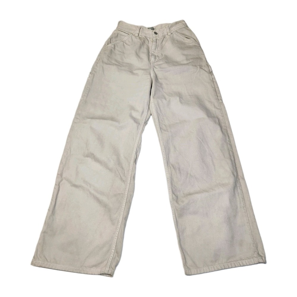 Carhartt WIP Jens Pant Womens size 26 HW/Loose Wide Leg Canvas Carpenter Natural